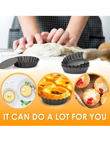 Set de 6 Moldes para Tartas de 3" Cyimi Antiadherentes