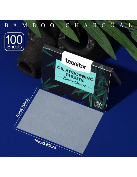 Hojas Absorbentes de Aceite Teenitor 200 Unidades Carbón de Bambú