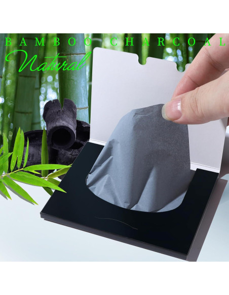 Hojas Absorbentes de Aceite Teenitor 200 Unidades Carbón de Bambú