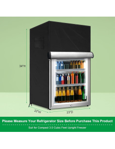 Cubierta para Refrigerador Vertical Coldairsoap 56x58x86cm Negra 2