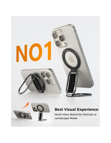 Soporte Magnético para iPhone MagSafe SUPERONE 4-en-1 Negro