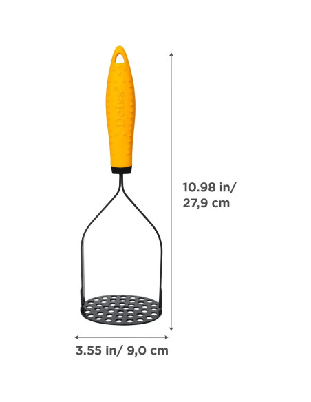 Prensador de Patatas Deiss PRO Acero Inoxidable 28 cm Negro