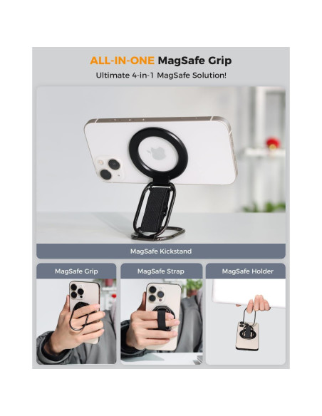 Soporte Magnético para iPhone MagSafe SUPERONE 4-en-1 Negro