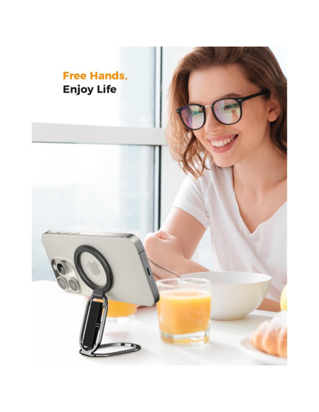 Soporte Magnético para iPhone MagSafe SUPERONE 4-en-1 Negro