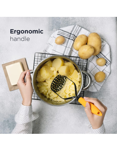 Prensador de Patatas Deiss PRO Acero Inoxidable 28 cm Negro