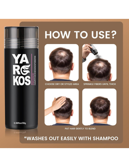 Fibras para Cabello Fino Yargkos 28g Café Claro - Relleno Instantáneo