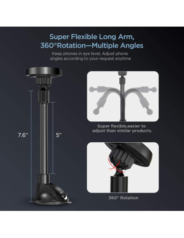 Soporte Magnético para Teléfono Móvil IPOW Brazo Largo 19.3cm