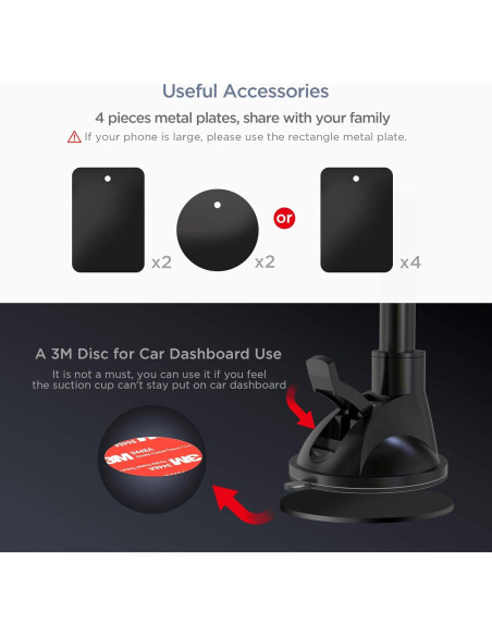 Soporte Magnético para Teléfono Móvil IPOW Brazo Largo 19.3cm