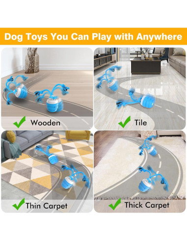 Bola Interactiva para Perros PUHOHUN - Juguete Automático Azul