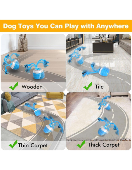 Bola Interactiva para Perros PUHOHUN - Juguete Automático Azul