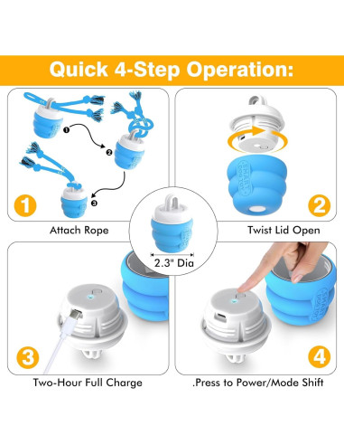 Bola Interactiva para Perros PUHOHUN - Juguete Automático Azul