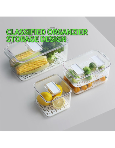 Contenedores de Almacenamiento de Frutas Elabo - 3 Piezas