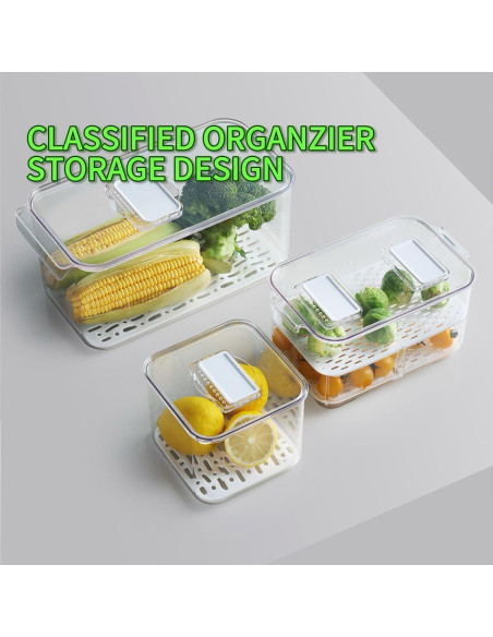 Contenedores de Almacenamiento de Frutas Elabo - 3 Piezas