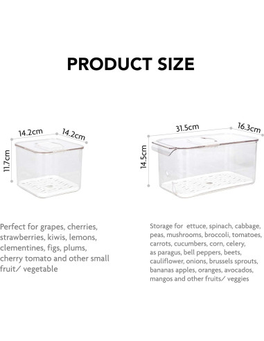 Contenedores de Almacenamiento de Frutas Elabo - 3 Piezas