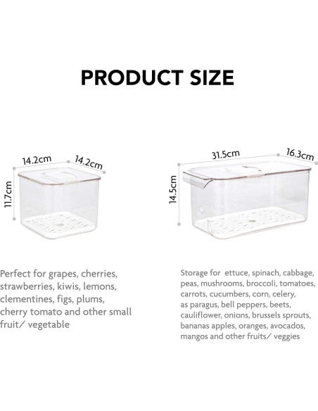 Contenedores de Almacenamiento de Frutas Elabo - 3 Piezas