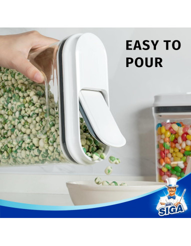 Conjunto de dispensadores de cereal herméticos MR.SIGA 1.6L