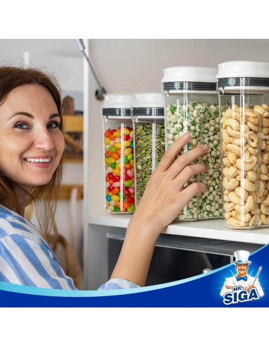Conjunto de dispensadores de cereal herméticos MR.SIGA 1.6L