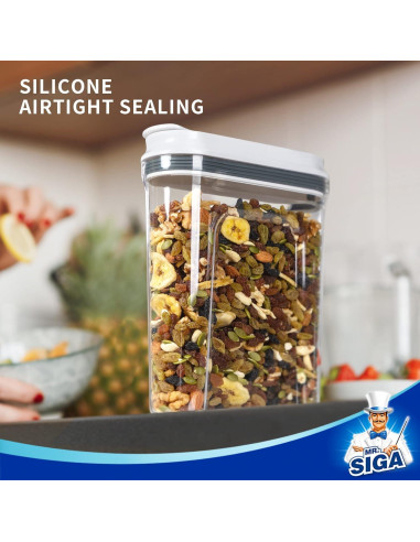 Conjunto de dispensadores de cereal herméticos MR.SIGA 1.6L