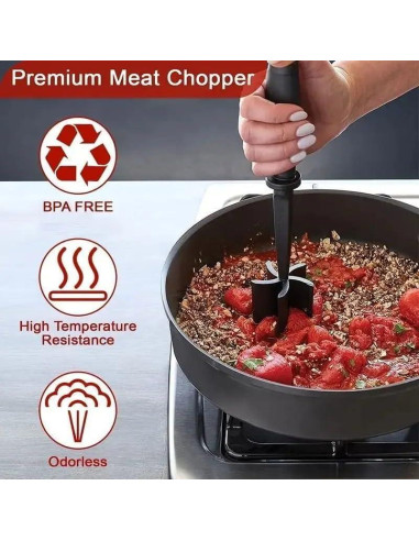Picador de Carne CUNSENR Resistente al Calor 221C - Utensilio de Cocina