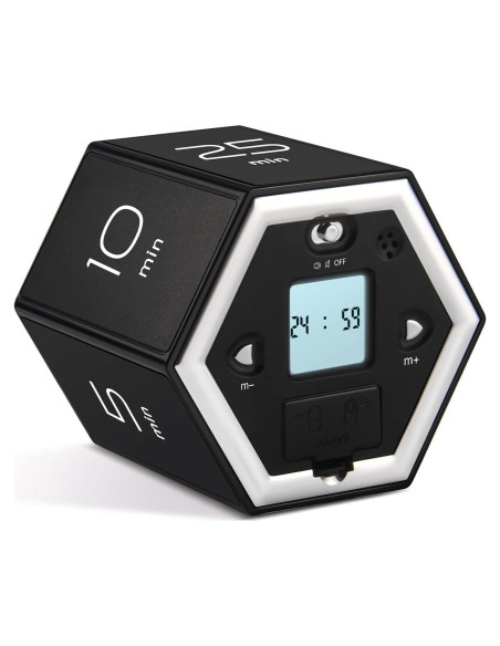 Temporizador Pomodoro YATOISUR Negro Silencioso 7.49 cm