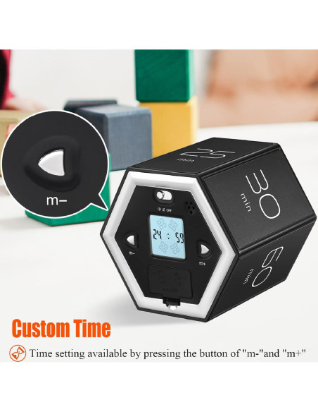 Temporizador Pomodoro YATOISUR Negro Silencioso 7.49 cm