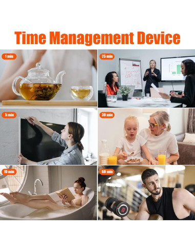 Temporizador Pomodoro YATOISUR Negro Silencioso 7.49 cm
