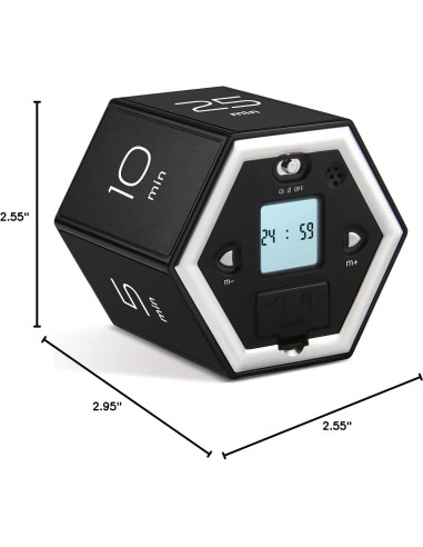 Temporizador Pomodoro YATOISUR Negro Silencioso 7.49 cm