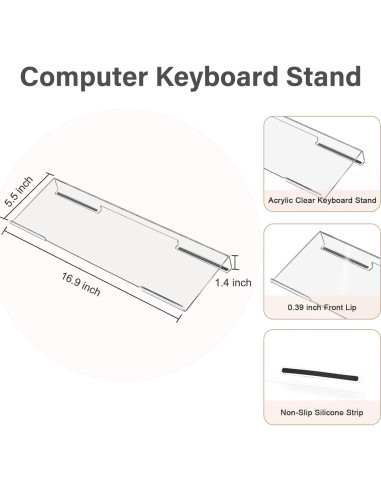 Soporte Ergonómico para Teclado y Reposamuñecas Mosiso Azul