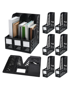 Soporte de Revistas Plegable Glenmal 6 Pcs Negro