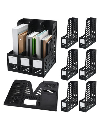 Soporte de Revistas Plegable Glenmal 6 Pcs Negro