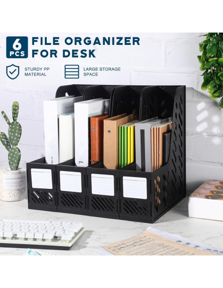 Soporte de Revistas Plegable Glenmal 6 Pcs Negro