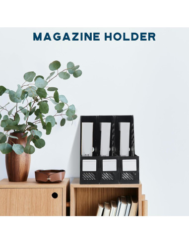 Soporte de Revistas Plegable Glenmal 6 Pcs Negro