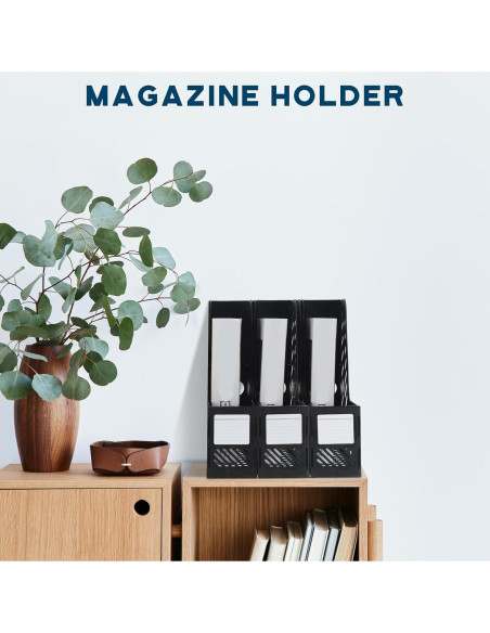 Soporte de Revistas Plegable Glenmal 6 Pcs Negro