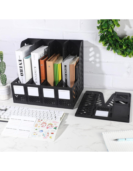 Soporte de Revistas Plegable Glenmal 6 Pcs Negro