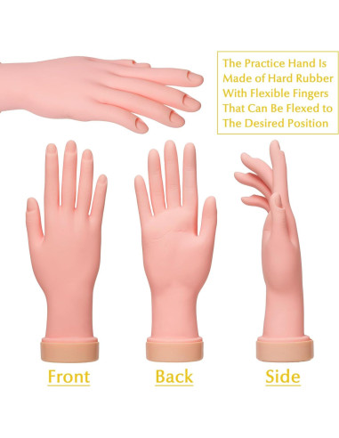 Mano de Práctica de Uñas Krofaue - Flexible y Realista 1PCS