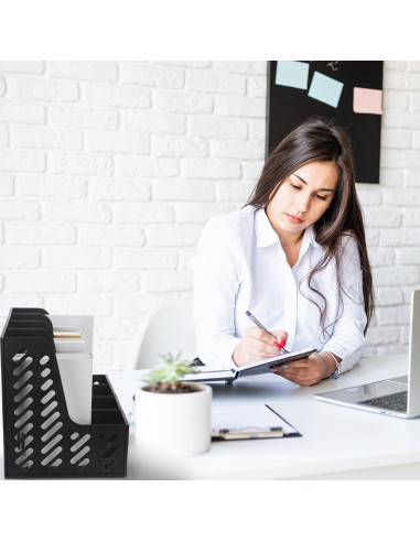 Soporte de Revistas Plegable Glenmal 6 Pcs Negro