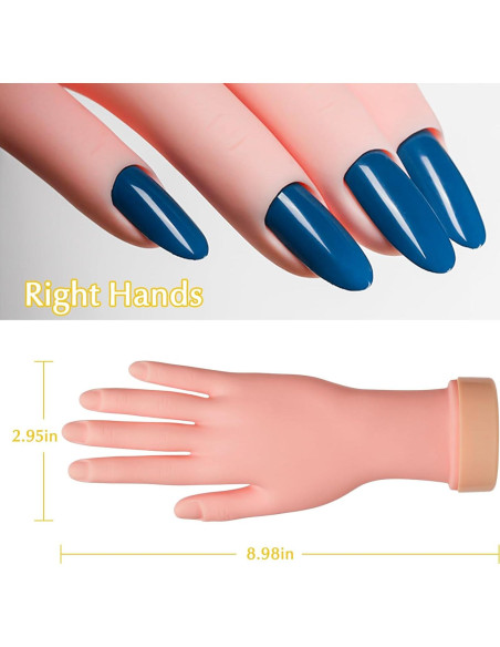 Mano de Práctica de Uñas Krofaue - Flexible y Realista 1PCS