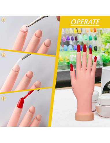 Mano de Práctica de Uñas Krofaue - Flexible y Realista 1PCS