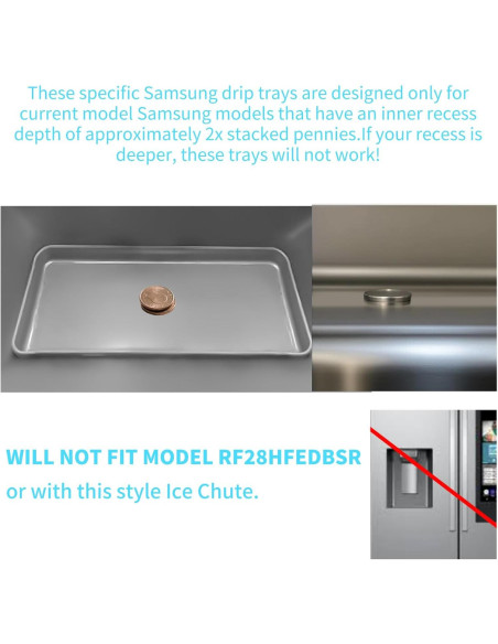 Bandejas de Goteo para Refrigeradores Samsung 22.86x5.08cm