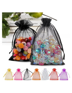 Bolsas de Organza Negras ANZNKU 50 Piezas 12.7x17.8 cm