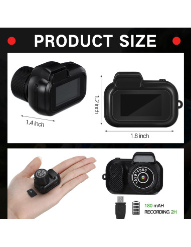 Cámara Mini de Llavero Relaxweex 1080p 16GB Compacta