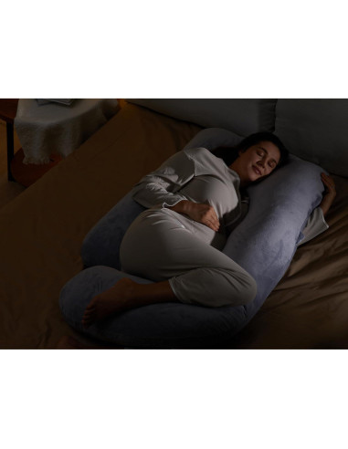 Almohada de Embarazo Momcozy 145 cm Terciopelo Gris U