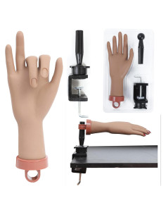 Kit de Mano de Práctica para Uñas Acrílicas FU SHEN - Mano Oscura