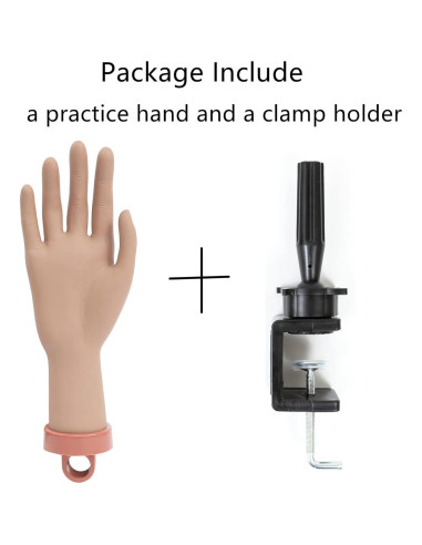 Kit de Mano de Práctica para Uñas Acrílicas FU SHEN - Mano Oscura