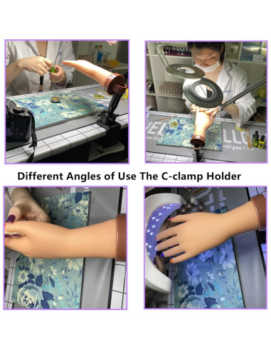 Kit de Mano de Práctica para Uñas Acrílicas FU SHEN - Mano Oscura