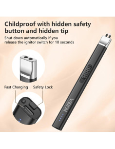 Encendedor Eléctrico REIDEA R1 Recargable USB a Prueba de Viento 2