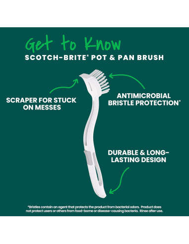 Cepillos de Limpieza Scotch-Brite para Ollas y Sartenes - 4 Unidades