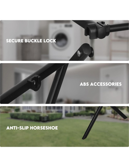 Estante Plegable para Secar Ropa ZOES HOMEWARE Negro 95 cm