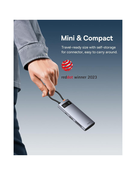 Baseus Hub USB-C 7 en 1 con HDMI 4K, 100W PD, 3 USB-A