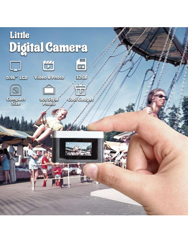 Mini Cámara Digital Retro Sheawasy GLX2 32GB Negra